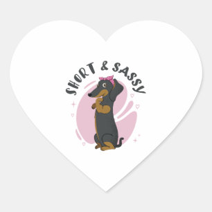 Short and Sassy Dachshund Classic T-Shirt (1) Heart Sticker