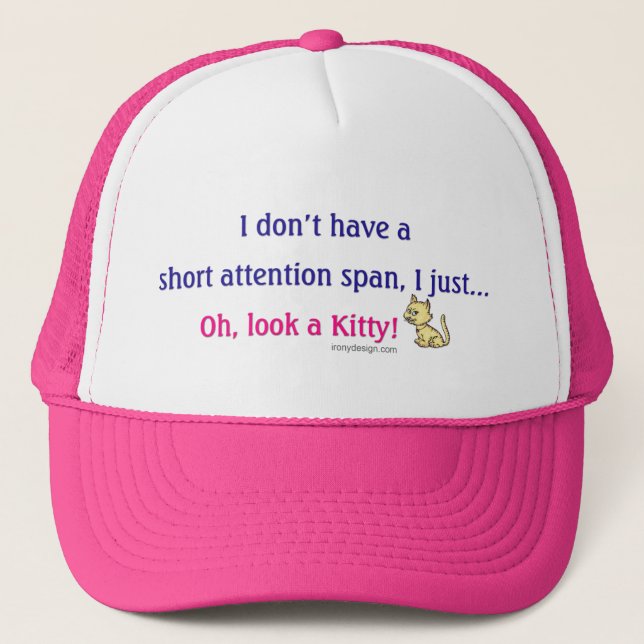 Short Attention Span Kitty Trucker Hat (Front)
