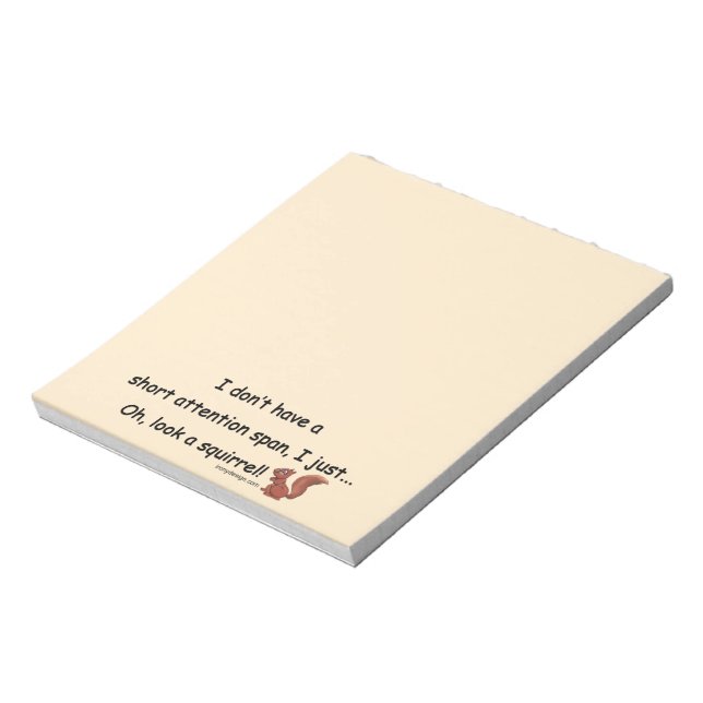Short Attention Span Squirrel Notepad (Rotated)