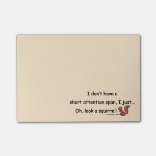 Short Attention Span Squirrel Post-it Notes