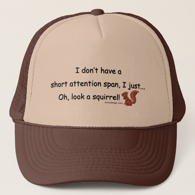 Short Attention Span Squirrel Trucker Hat (Front)