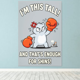 Short Cat Boxing Gloves Funny Shins Canvas Print