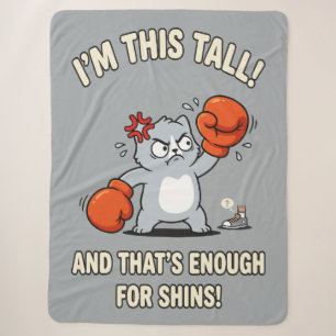 Short Cat Boxing Gloves Funny Shins Sherpa Blanket
