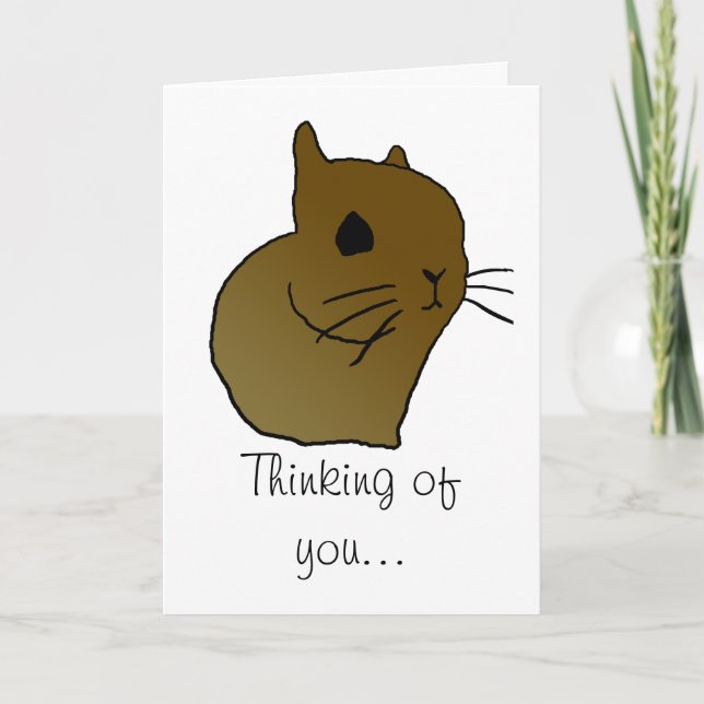short eared bunny, Thinking of you... | greeting c Card (Front)