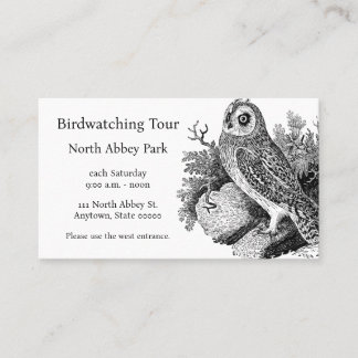 Short-eared owl birding business card
