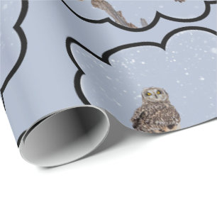 Short-eared owl Christmas Wrapping Paper