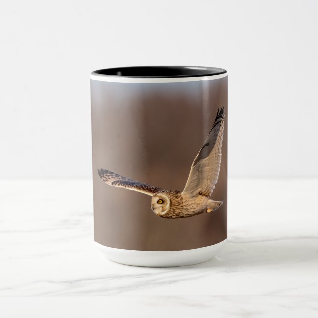 Short-eared owl in flight mug (Center)