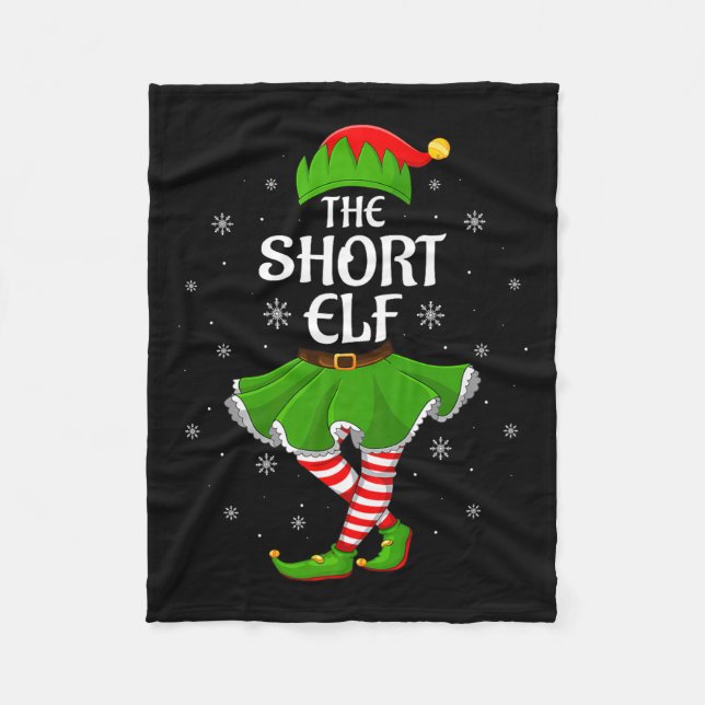 Short Elf Christmas Family Girls Women Elf Squad X Fleece Blanket (Front)