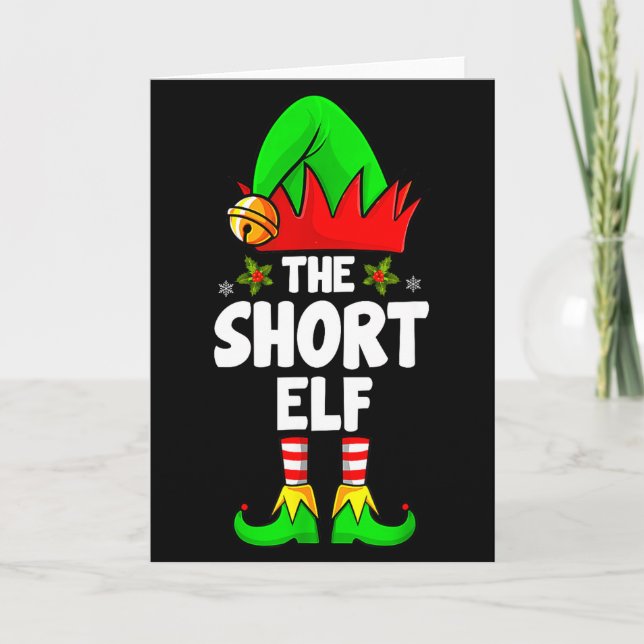 Short Elf Family Matching Group Christmas Pajamas  Card (Front)