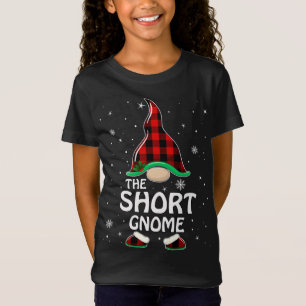 Short Gnome Buffalo Plaid Matching Family Christma T-Shirt