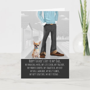 Short Haired Chihuahua Dog and Dad Father's Day Holiday Card