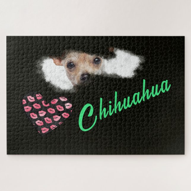 Short-Haired Chihuahua Eyes Solid Colour Jigsaw Puzzle (Horizontal)