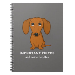 Short Haired Dachshund Cute Doxie Cartoon Dog Notebook