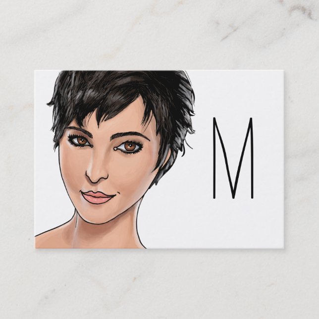 Short Haired Girl Business Card (Front)