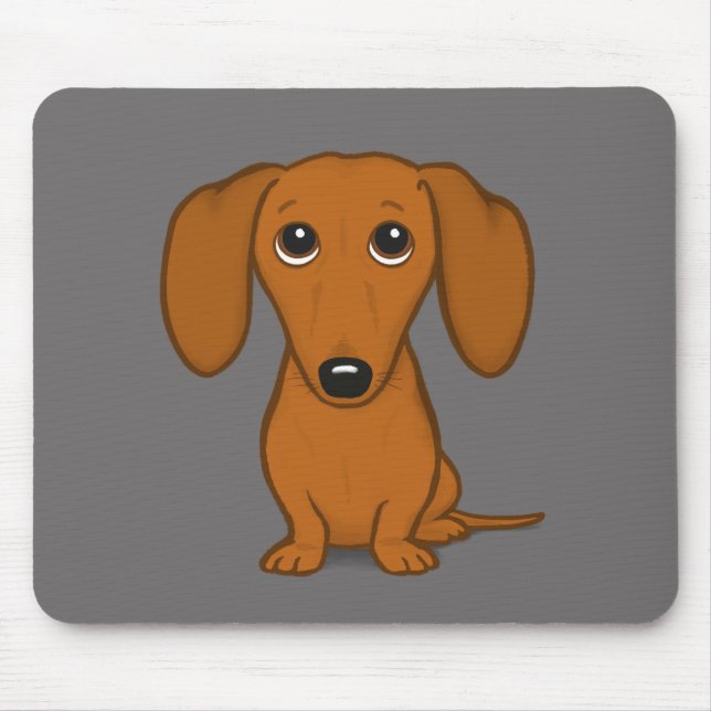 Short Haired Red Dachshund | Cute Wiener Dog Mouse Mat (Front)