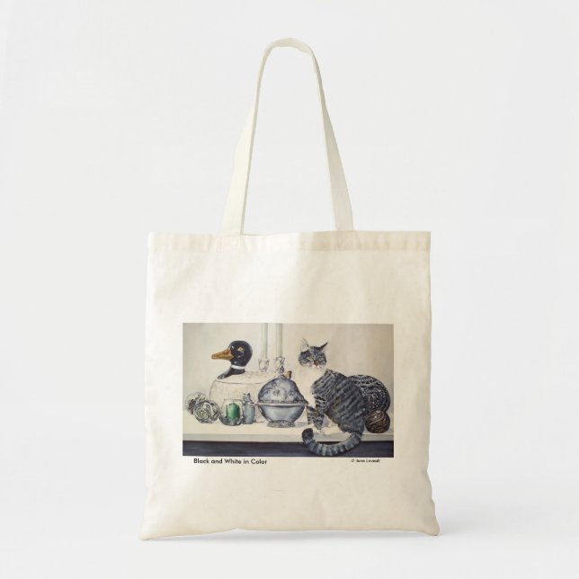 Short Haired Tabby Cat Tote Bag (Front)