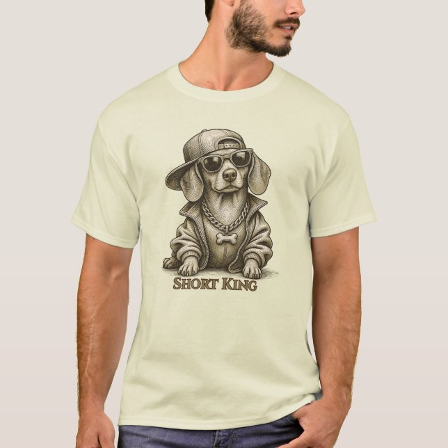 Short King – Dachshund image. T-Shirt (Front)