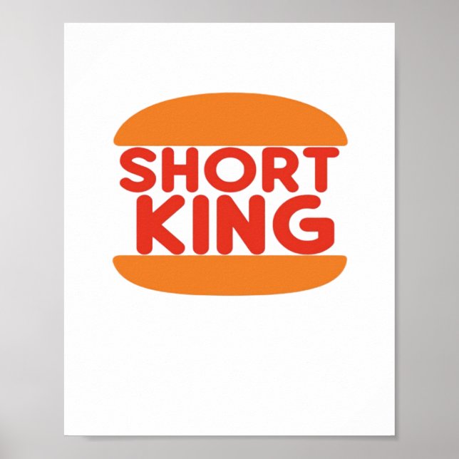 Short King Funny Minimal Design Poster (Front)