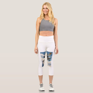 short leggings with panda on a plane