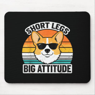 Short Legs Big Attitude Funny Corgi Mum Dad Retro Mouse Mat