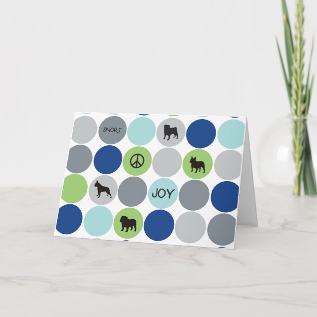 Short Nose Holiday Card - Blue (Front)