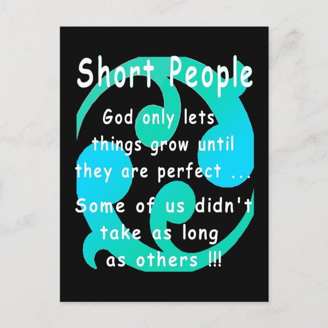 Short People Funny Revenge Design. Postcard (Front)