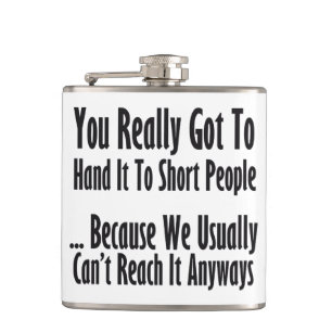 Short People Quote Hip Flask
