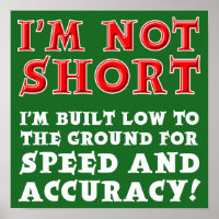 Short People Speed and Accuracy Poster Sign