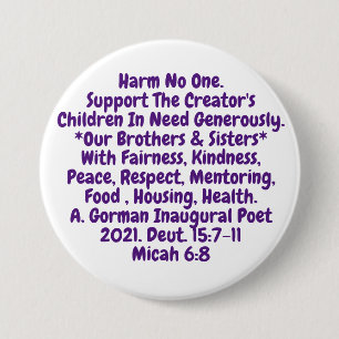 Short Reminder To Live Our Sacred Values 7.5 Cm Round Badge