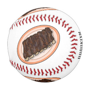 Short ribs cartoon illustration baseball