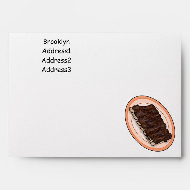 Short ribs cartoon illustration envelope (Front)