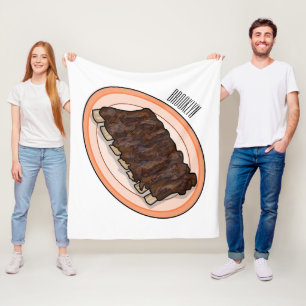 Short ribs cartoon illustration fleece blanket