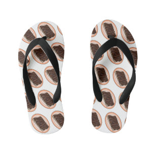 Short ribs cartoon illustration kid's flip flops