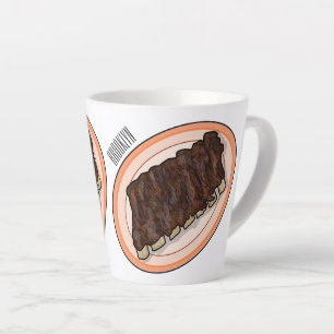Short ribs cartoon illustration latte mug
