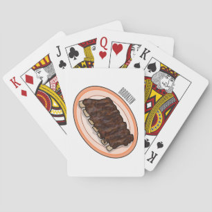 Short ribs cartoon illustration playing cards