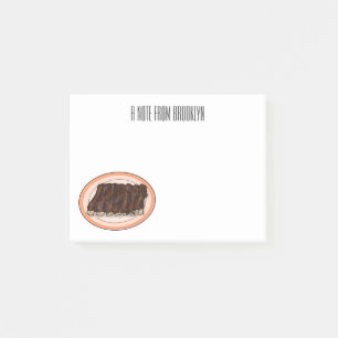Short ribs cartoon illustration post-it notes