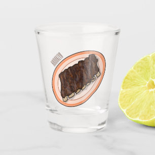 Short ribs cartoon illustration shot glass