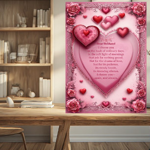 Short Romantic Quote Couples Rose Hearts Vintage Plaque