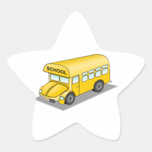 Short School Bus Star Sticker