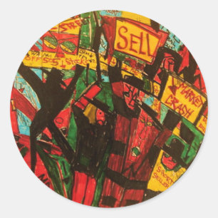 short sellers classic round sticker