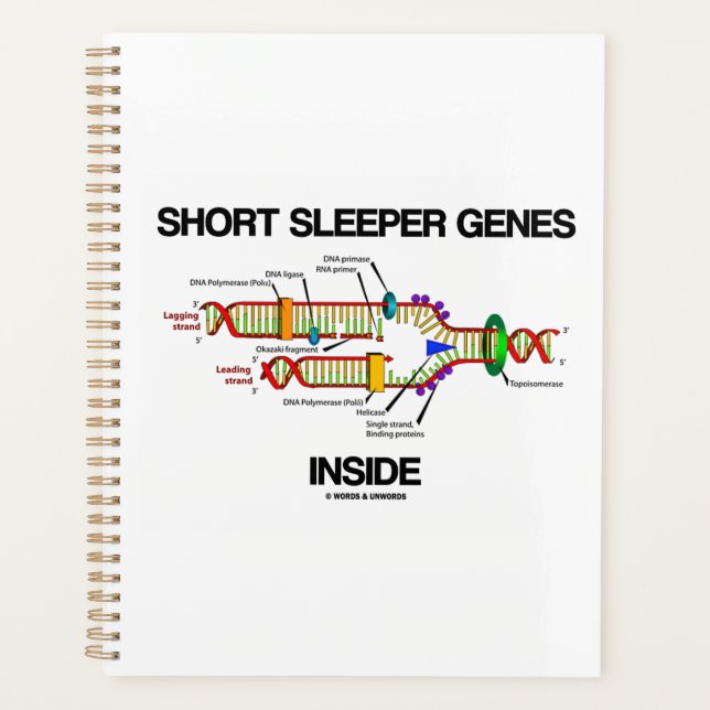 Short Sleeper Genes Inside DNA Replication Humour Planner (Front)
