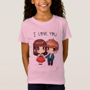 Short Sleeve T-Shirt with a Boy and Girl Design