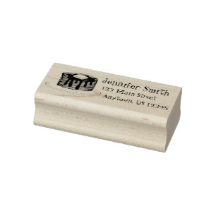 Short Stack Pancake Breakfast Butter Syrup Address Rubber Stamp