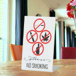 Short Term Rental Business No Smoking Cigarettes   Pedestal Sign<br><div class="desc">This design may be personalised in the area provided by changing the photo and/or text. Or it can be customised by clicking Personalise this Template and then choosing the click to customise further option and delete or change the colour of the background, add text, change the text colour or style,...</div>