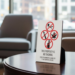 Short Term Rental Business No Smoking Cigarettes Plaque
