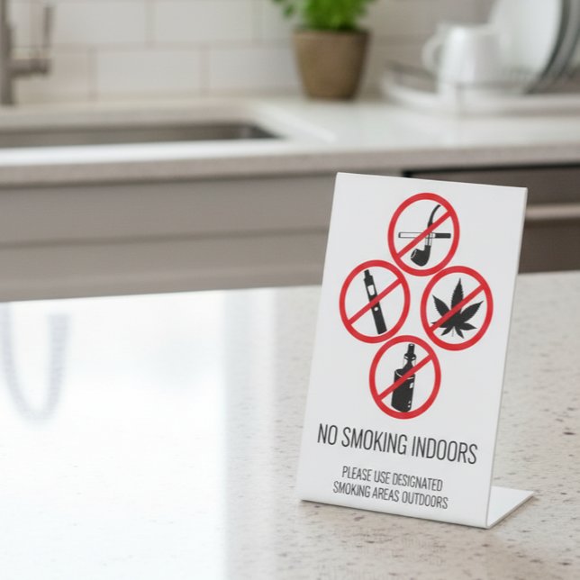 Short Term Rental Business No Smoking Indoors Pedestal Sign (Creator Uploaded)
