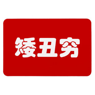 Short, Ugly & Poor 矮丑穷 Chinese Hanzi MEME Magnet