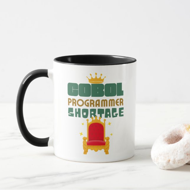 Shortage of Cobol Programmers Mug (With Donut)