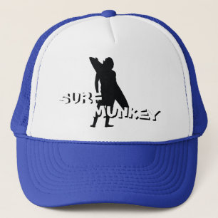 Shortboard Surfer silhouette design on trucker hat
