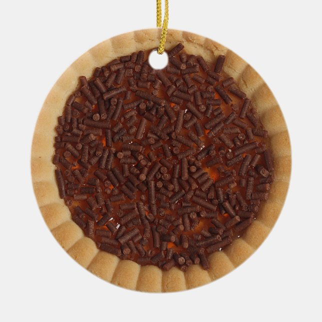 Shortbread Cake Cookie Image Ceramic Tree Decoration (Front)